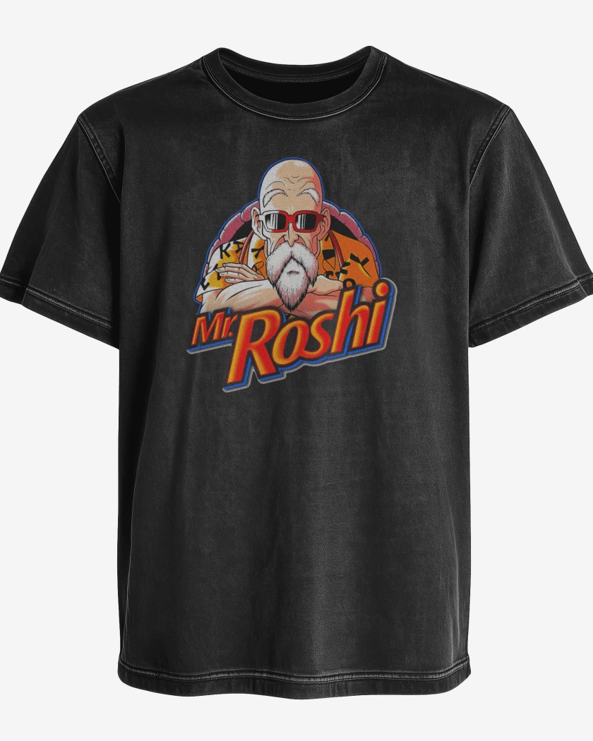 Polera desgastada Negro de Mr roshi