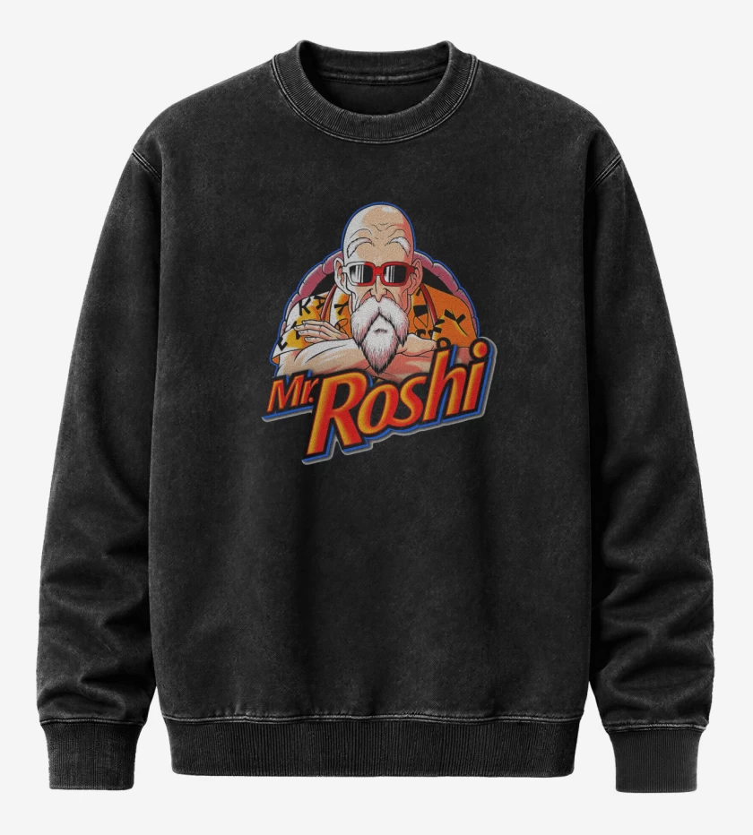 Poleron Polo Acid Wash Negro de Mr roshi