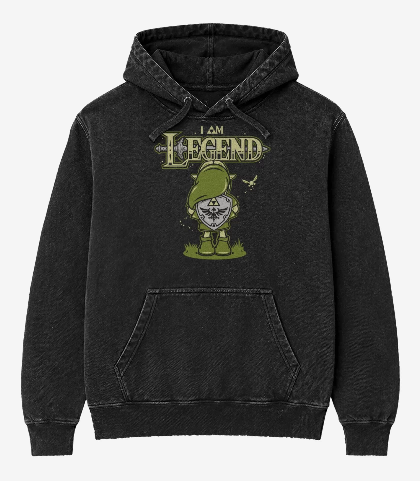 Poleron Canguro Acid Wash Negro de i am legend