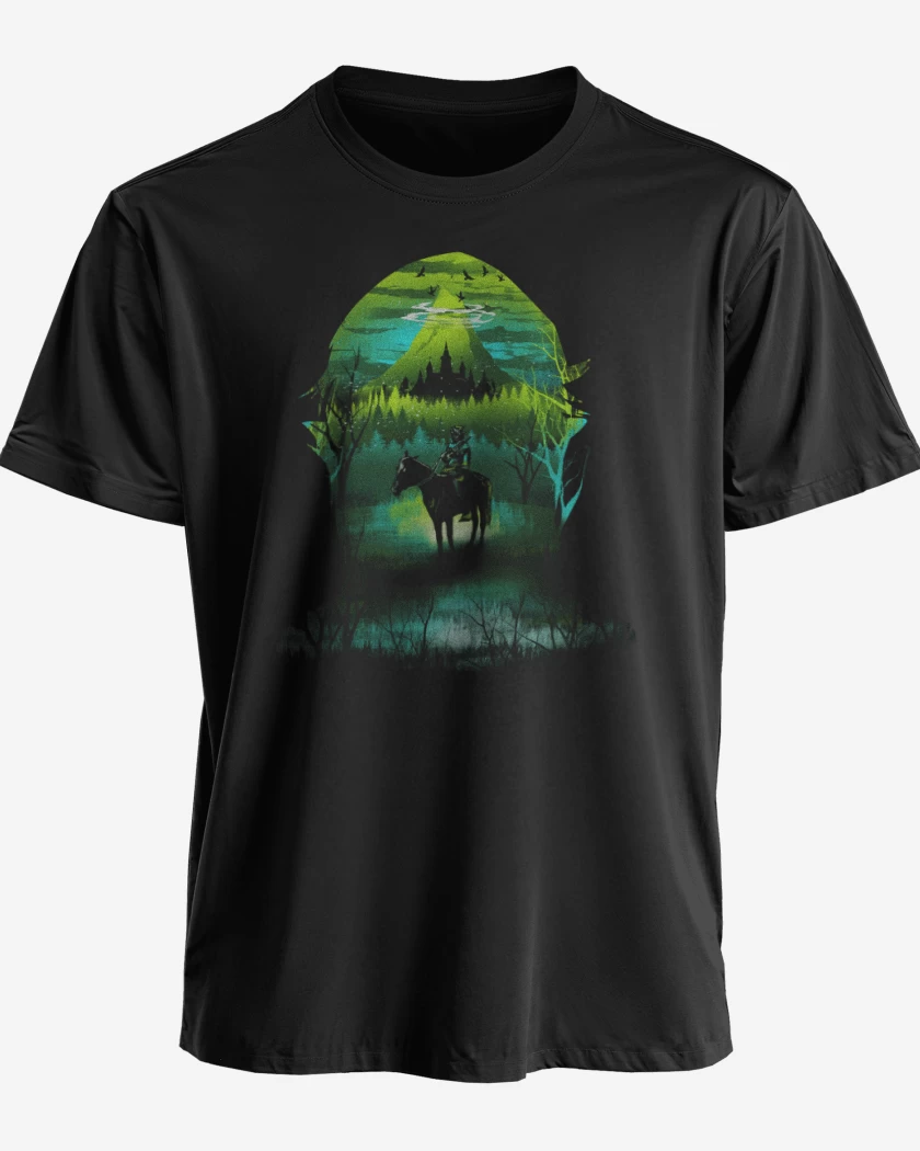 Polera Negro de zelda full color