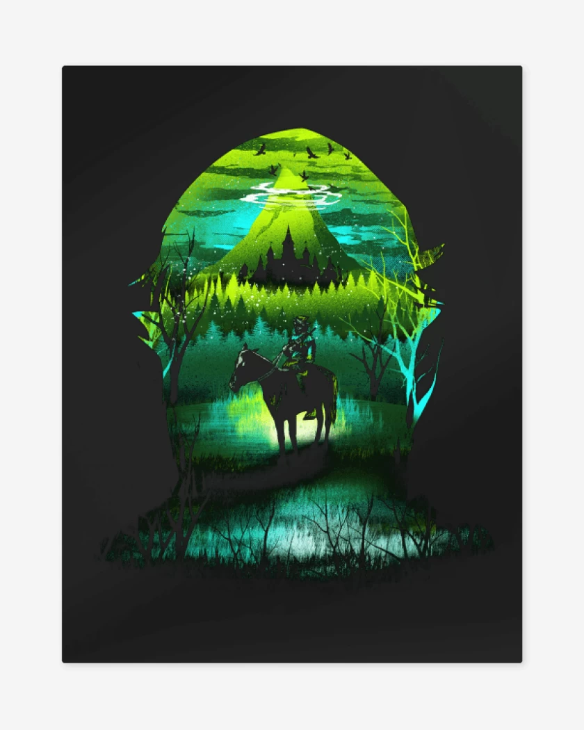 Print metalico Negro de zelda full color