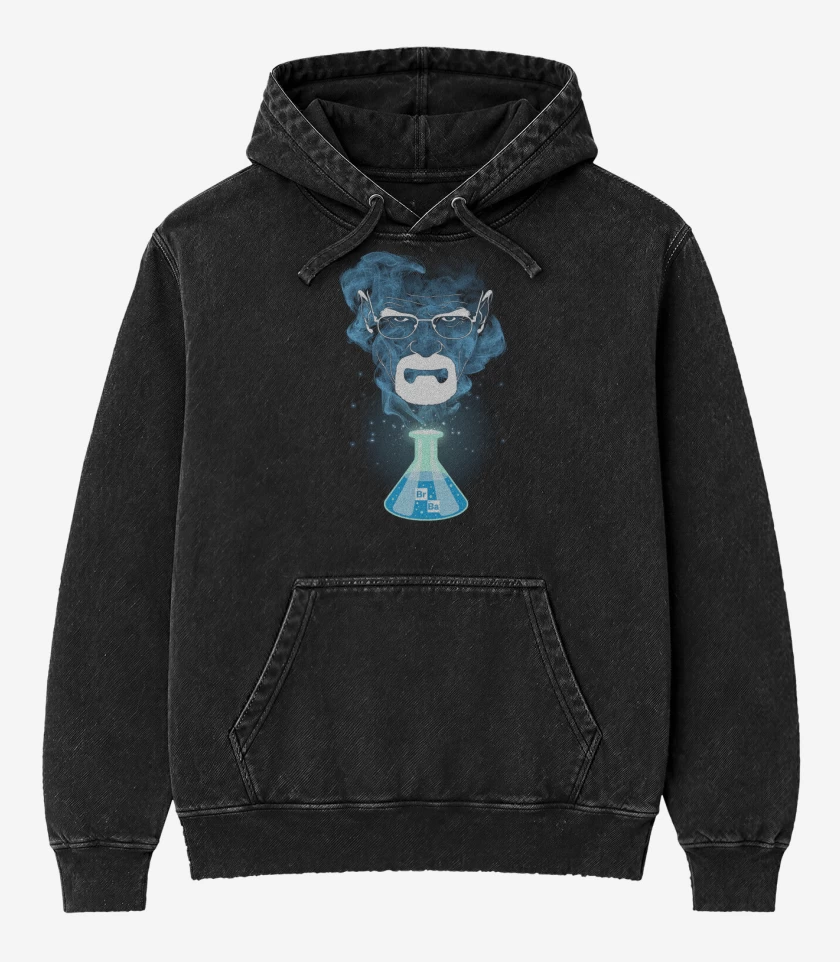 Poleron Canguro Acid Wash Negro de Walter white