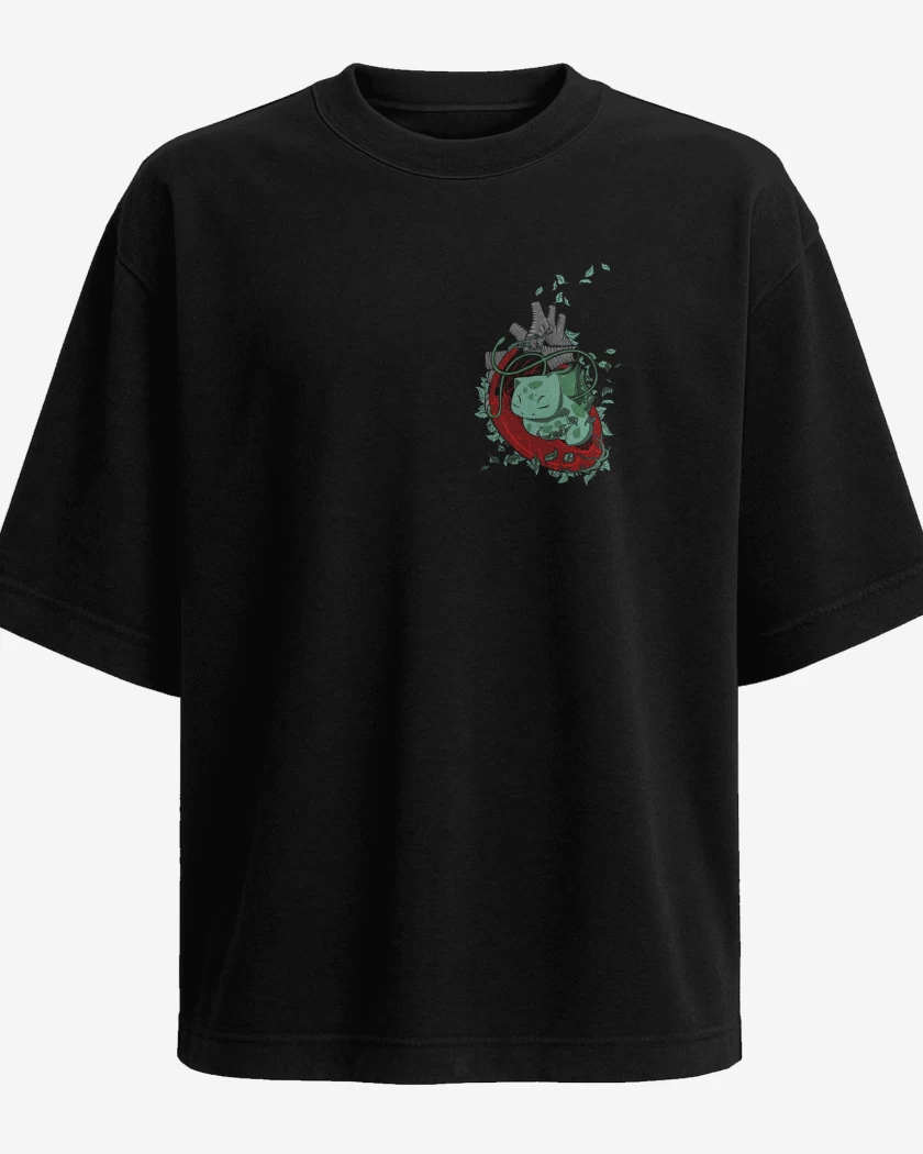 Polera Oversize corazon bulbasaur