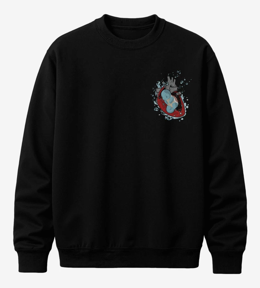 Poleron polo Negro de corazon squirtle