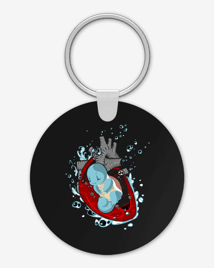 Llavero Negro de corazon squirtle