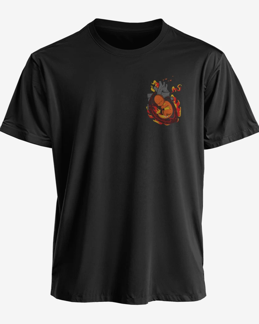 Polera corazon charmander