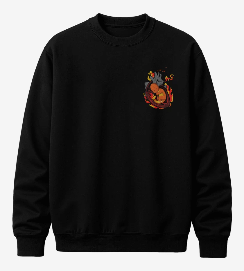 Poleron polo Negro de corazon charmander