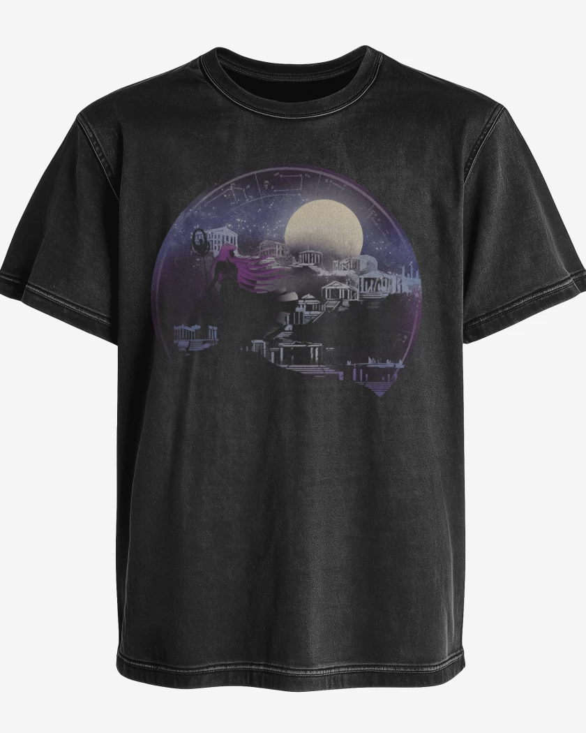 Polera desgastada Negro de 12 casas 