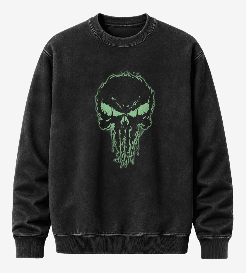 Poleron Polo Acid Wash Negro de El que castiga nro 2