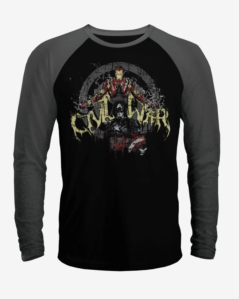 Polera Raglan Negro / Negro Heather de civil war 