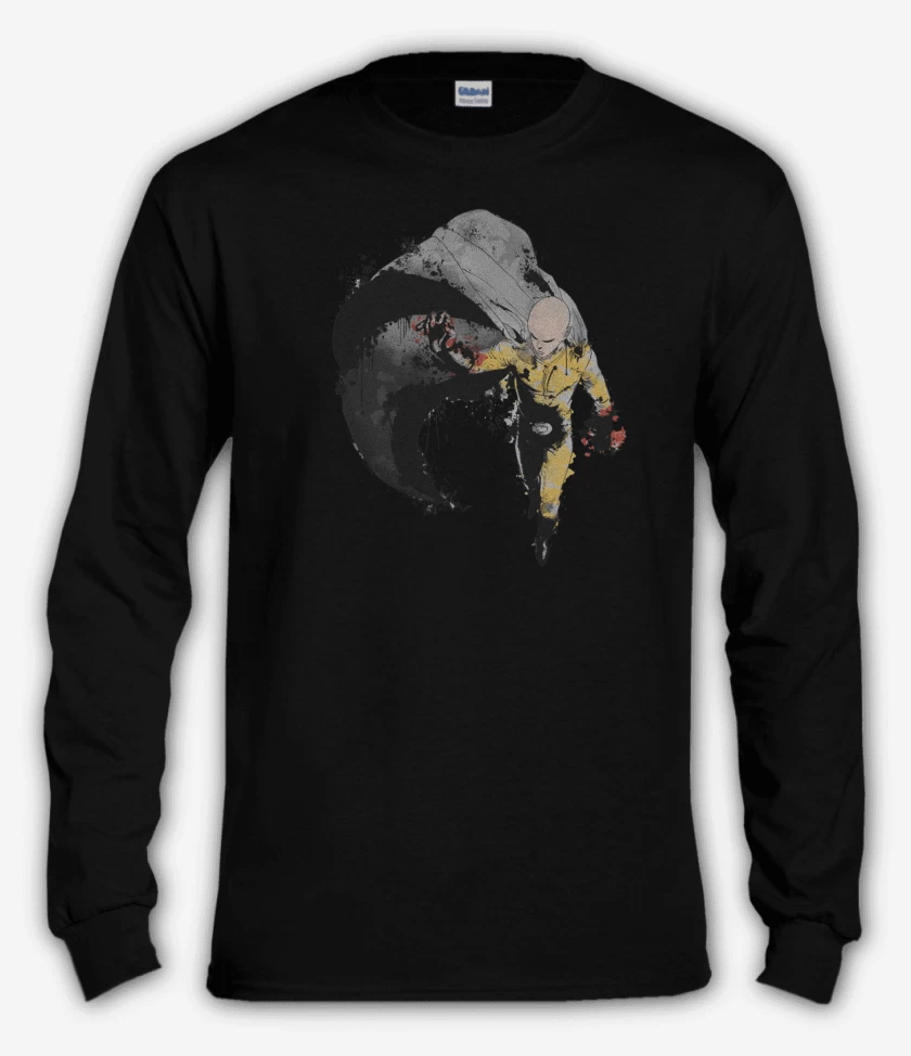 Polera manga larga Negro de Saitama