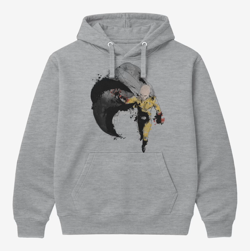 Polerón Canguro Gris Melange de Saitama