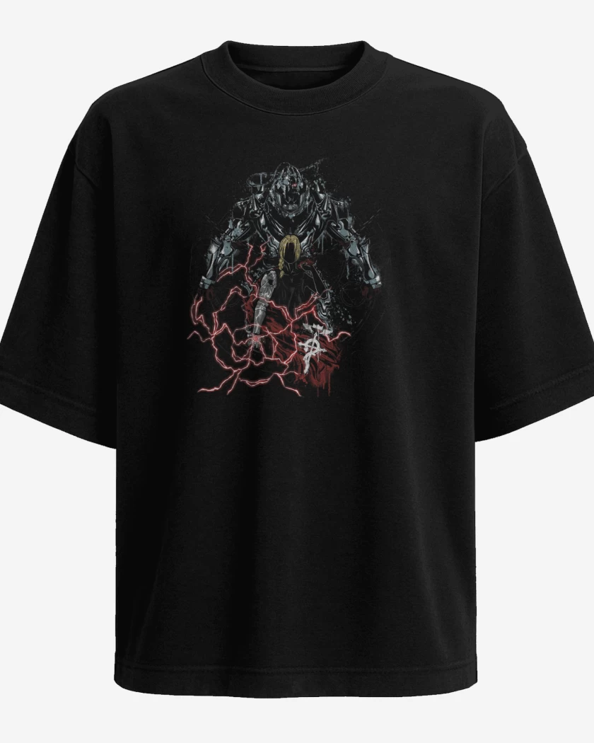 Polera Oversize Negro de full metal alchemist