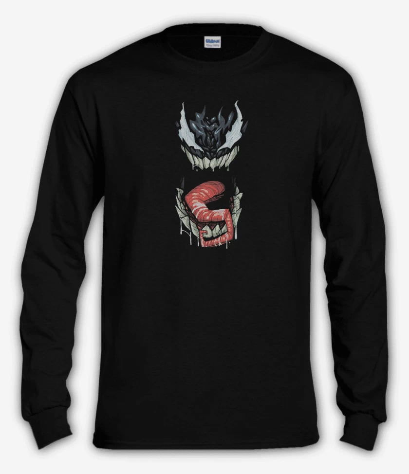 Polera manga larga Negro de Veneno full color