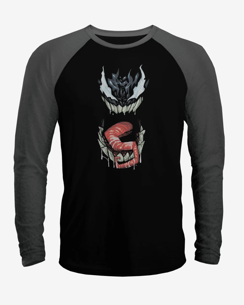 Polera Raglan Negro / Negro Heather de Veneno full color