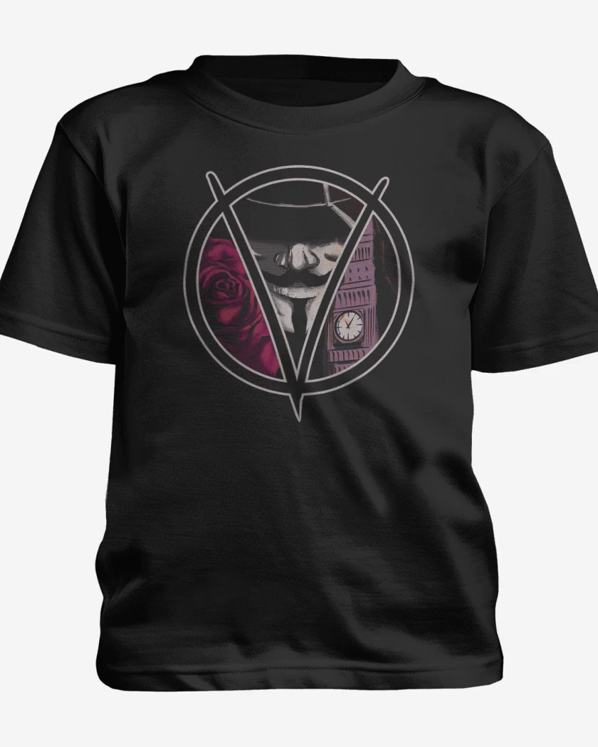 Polera de niño Negro de v de vendetta