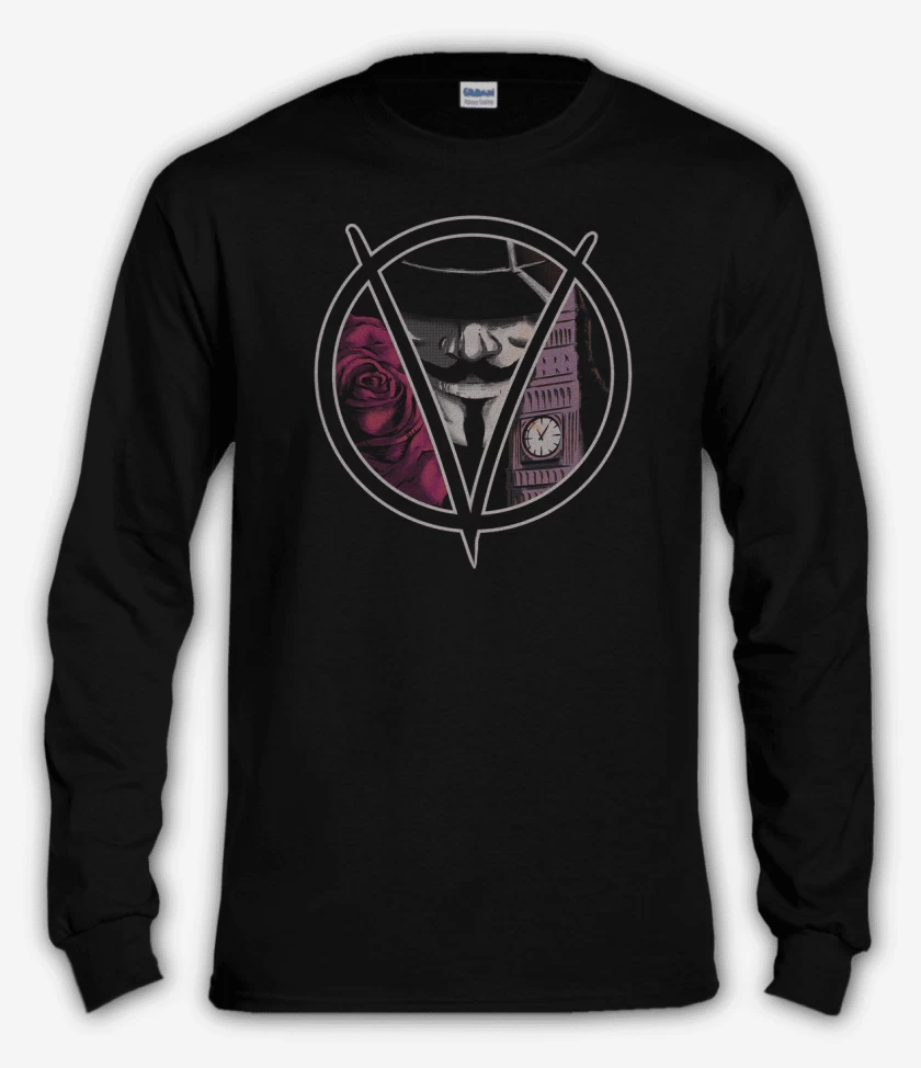 Polera manga larga Negro de v de vendetta