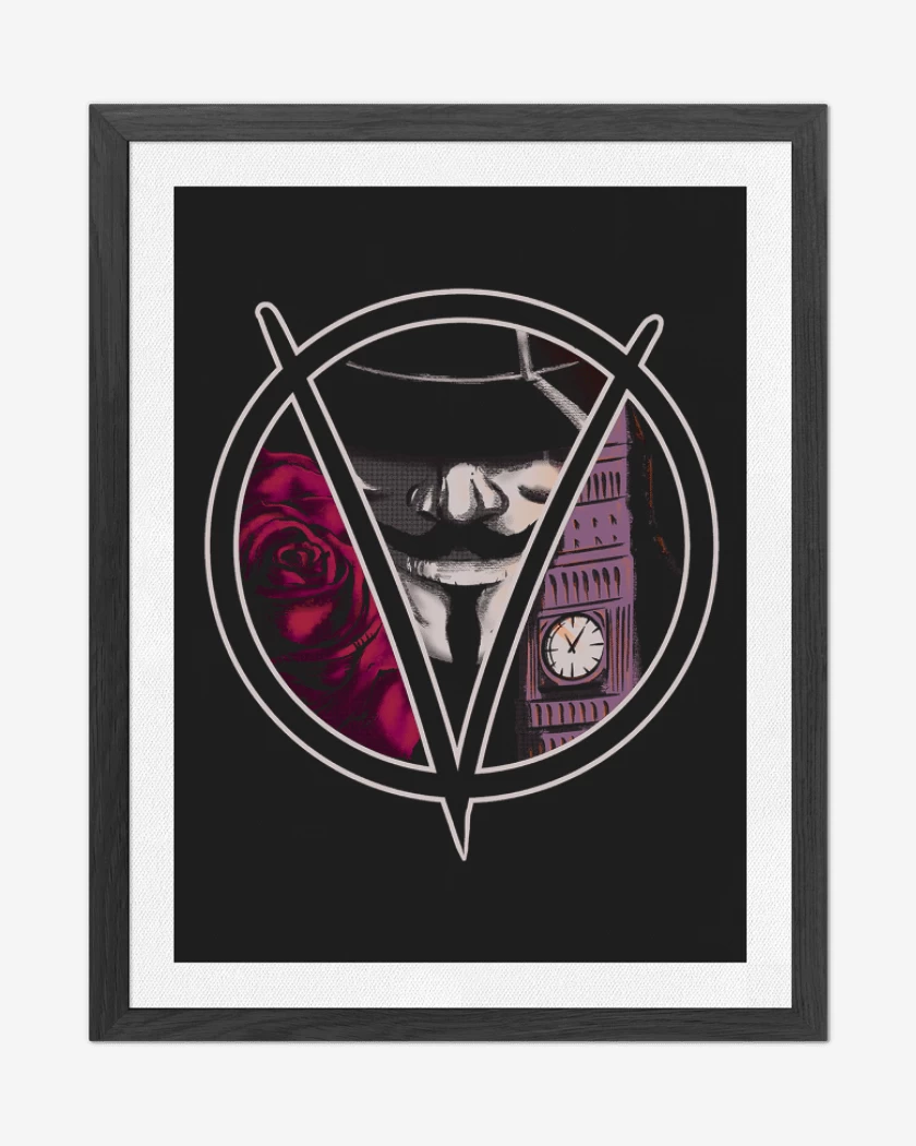 Cuadro decorativo Negro de v de vendetta