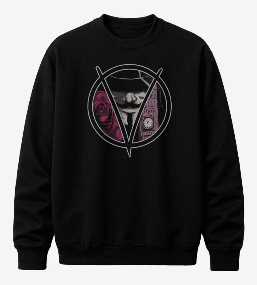 Poleron polo Negro de v de vendetta