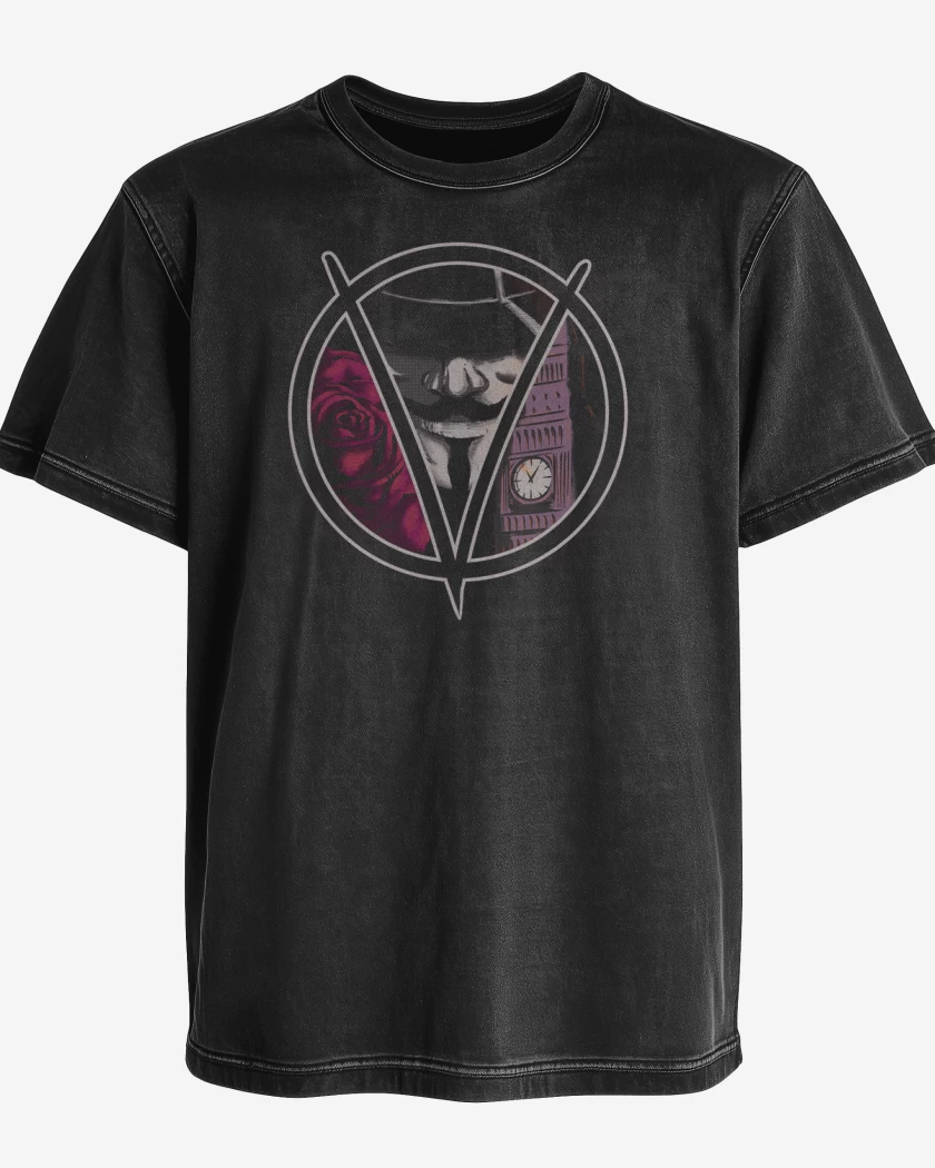 Polera desgastada v de vendetta