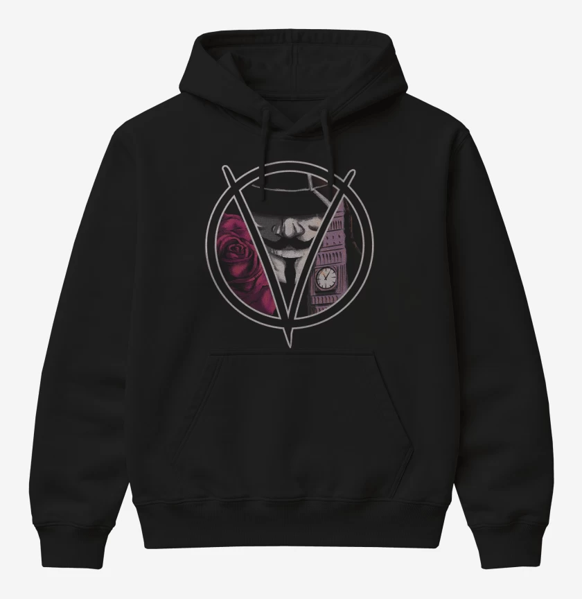 Poleron Canguro básico Negro de v de vendetta