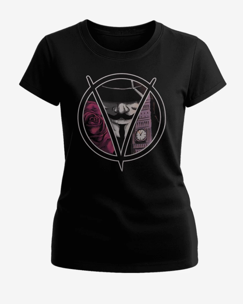 Polera de Mujer Negro de v de vendetta