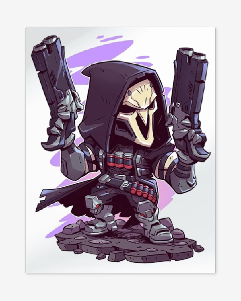 Print metalico Blanco de Chibi reaper