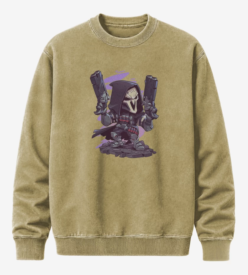 Poleron Polo Acid Wash Beige de Chibi reaper