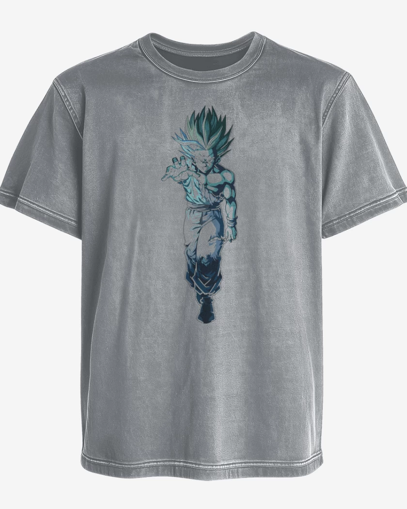 Polera desgastada Gris Melange de gohan