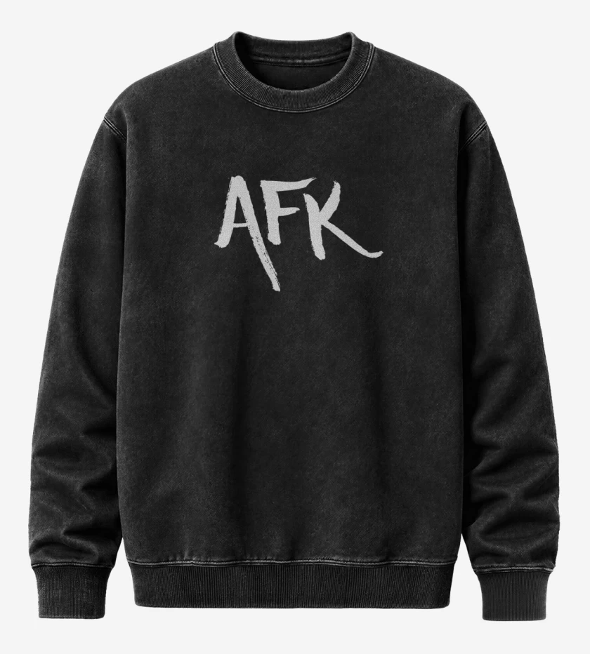 Poleron Polo Acid Wash Negro de Afk