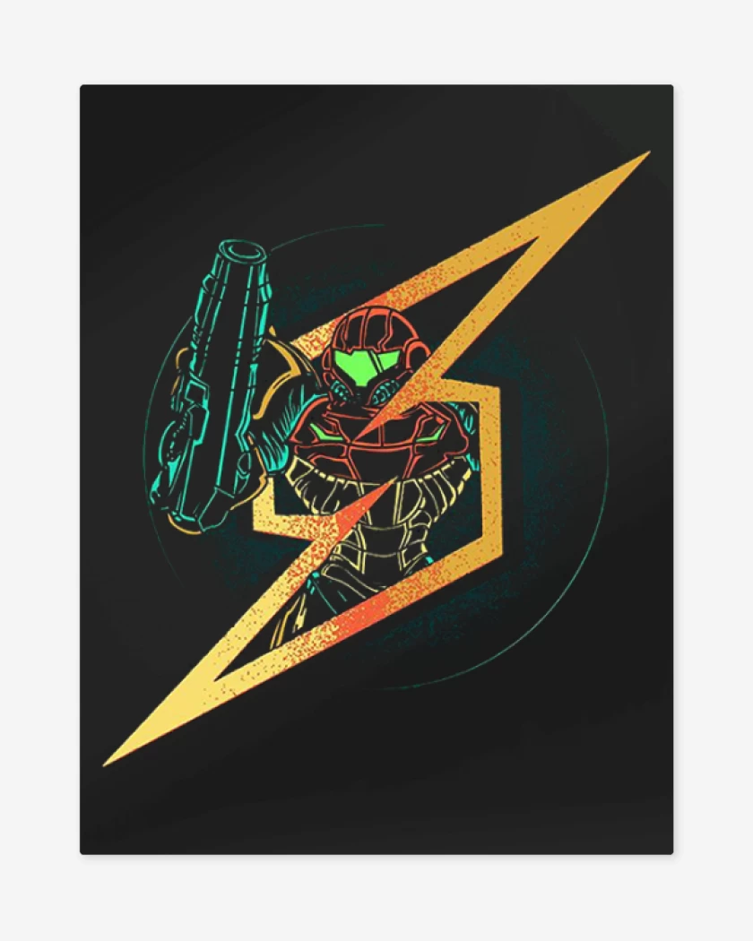 Print metalico Negro de Samus 2