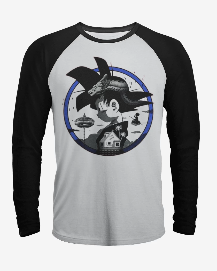 Polera Raglan Blanco / Negro de Goku 6