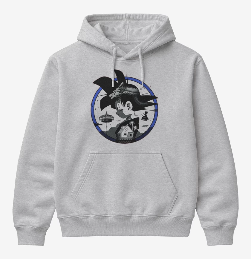 Poleron Canguro básico Gris Melange de Goku 6