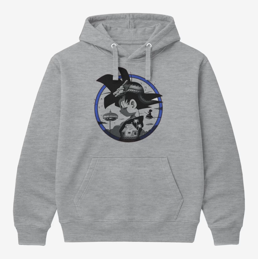 Polerón Canguro Gris Melange de Goku 6