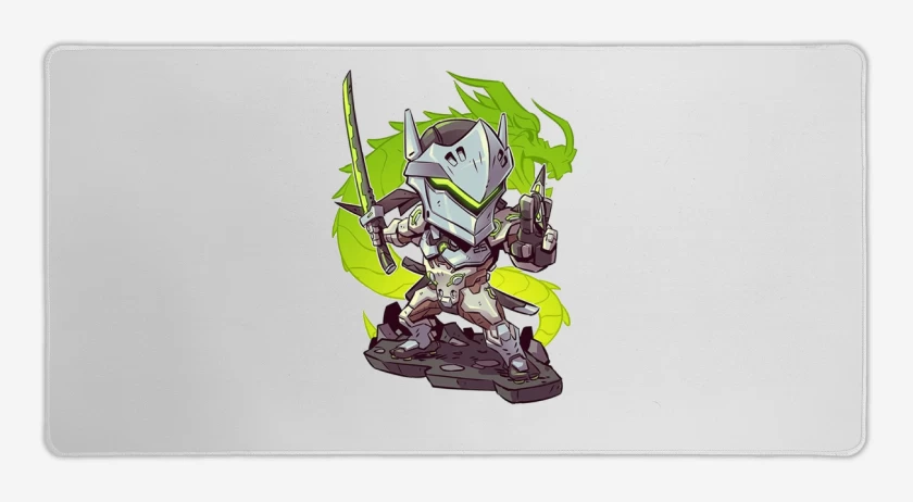 Mouse pad Gamer Blanco de chibi genji