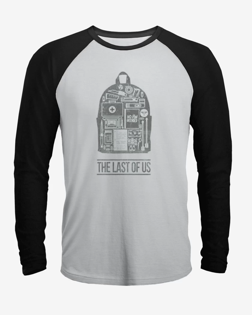 Polera Raglan Blanco / Negro de mochila
