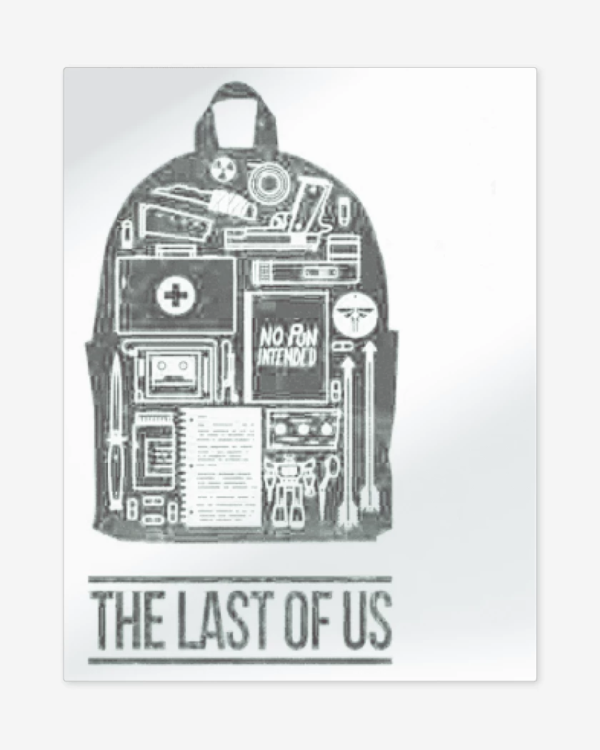 Print metalico Blanco de mochila