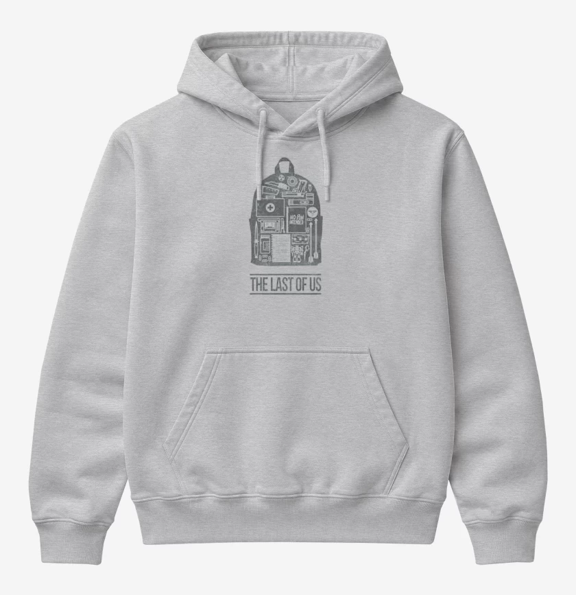 Poleron Canguro básico Gris Melange de mochila