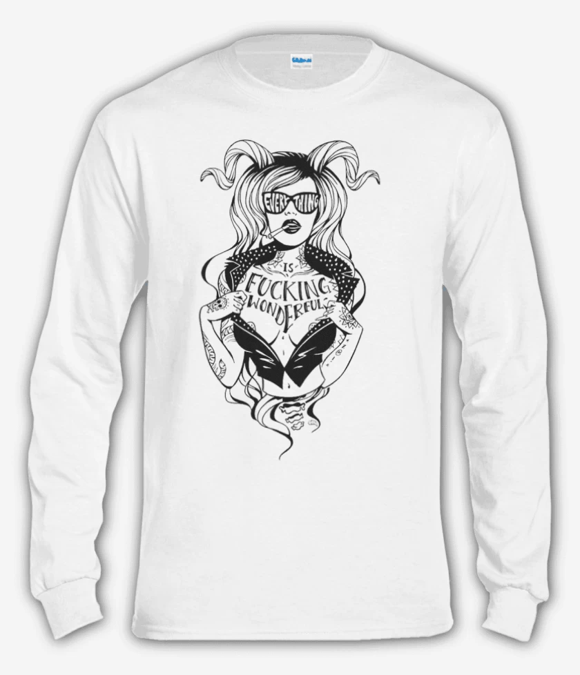 Polera manga larga Blanco de fucking wonderful
