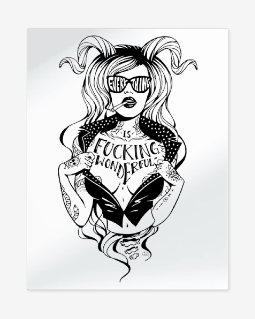 Print metalico Blanco de fucking wonderful