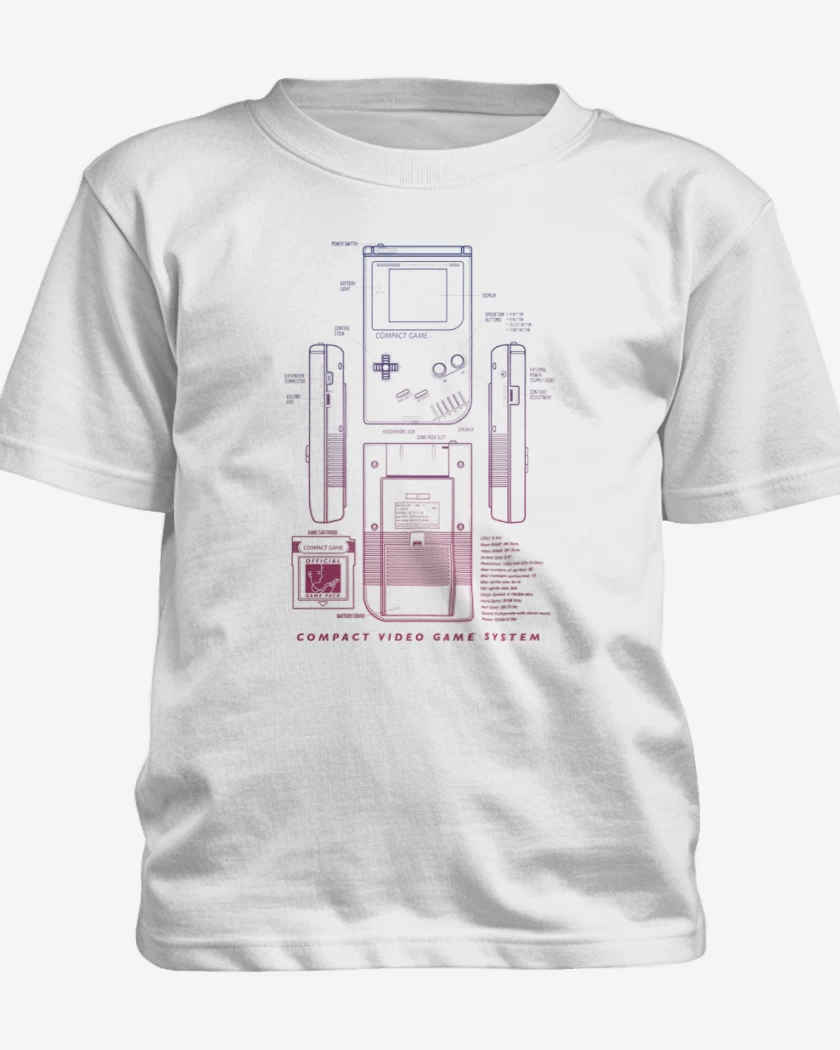 Polera de niño Blanco de game boy 2