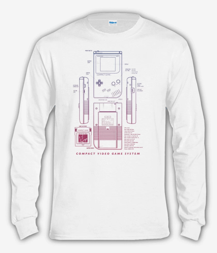 Polera manga larga Blanco de game boy 2