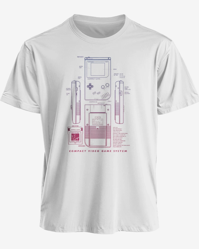 Polera premium Blanco de game boy 2