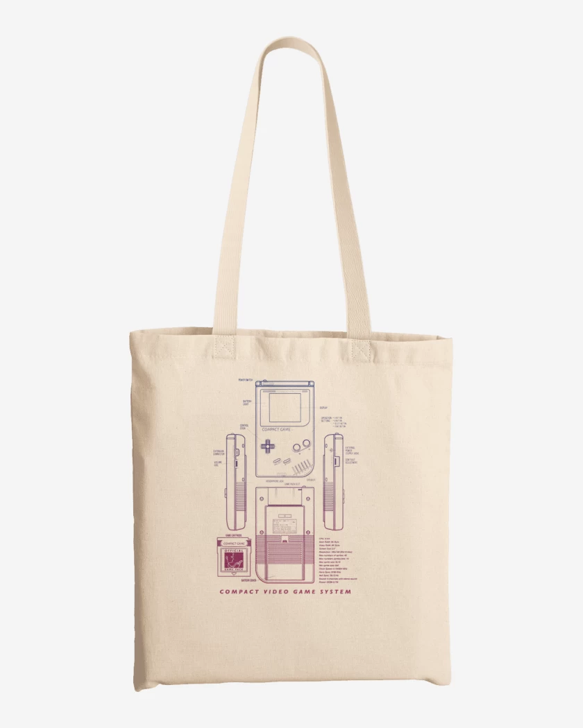 Totebag Blanco de game boy 2
