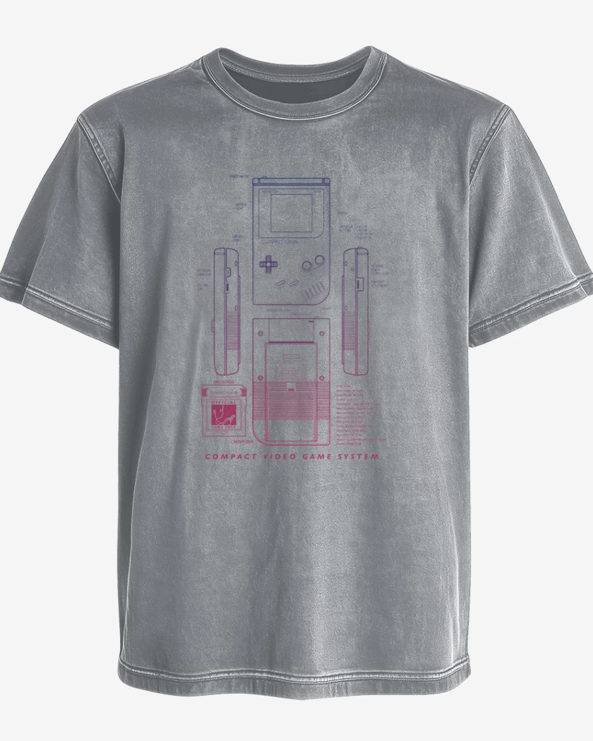Polera desgastada Gris Melange de game boy 2