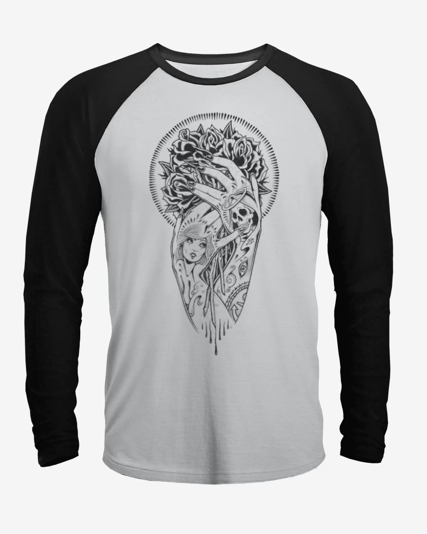 Polera Raglan Blanco / Negro de hands