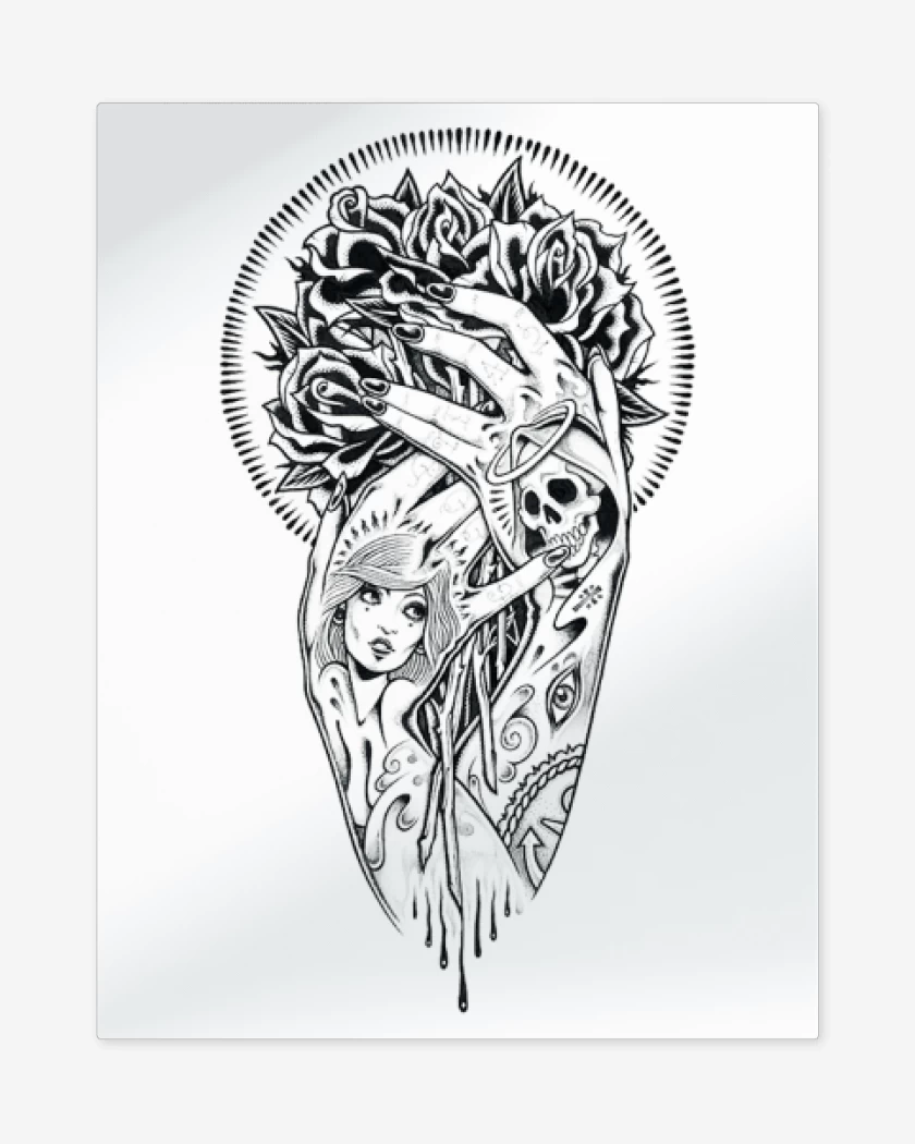 Print metalico Blanco de hands