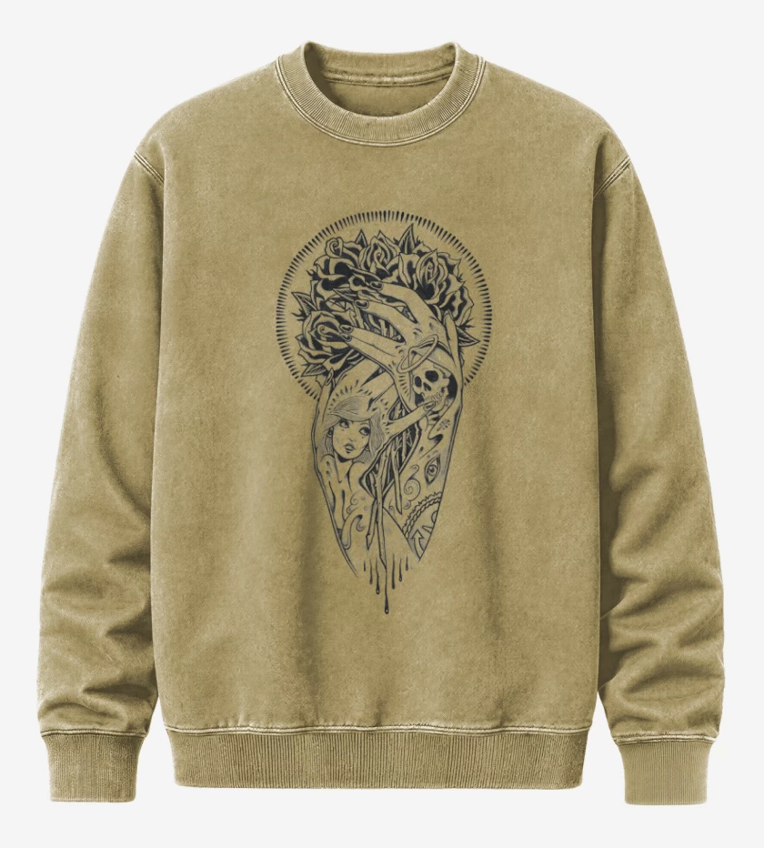 Poleron Polo Acid Wash Beige de hands