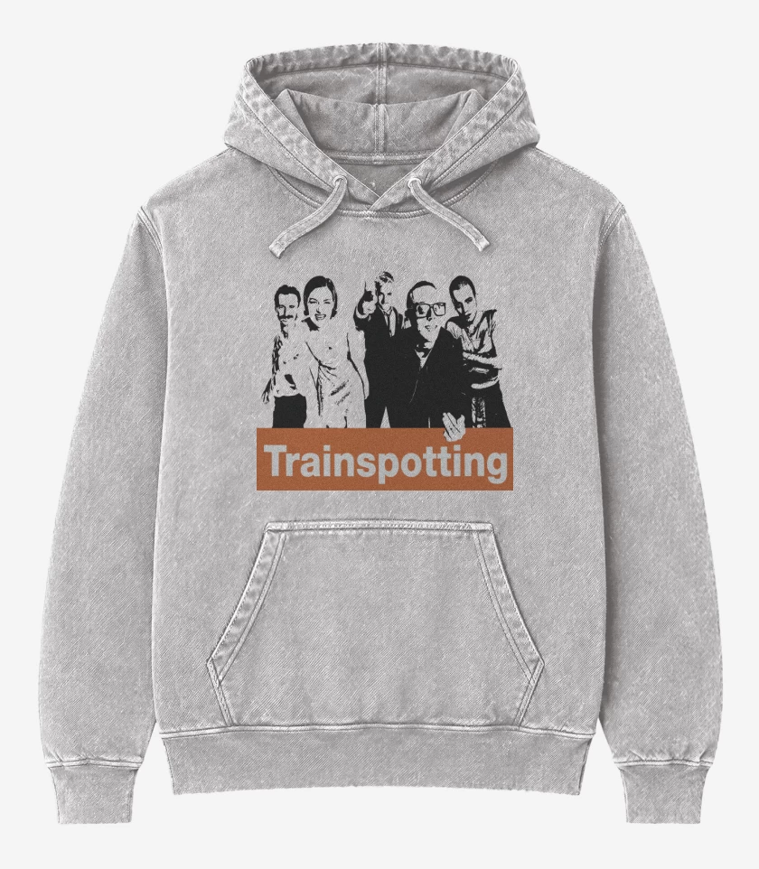 Poleron Canguro Acid Wash Gris Melange de Trainspotting