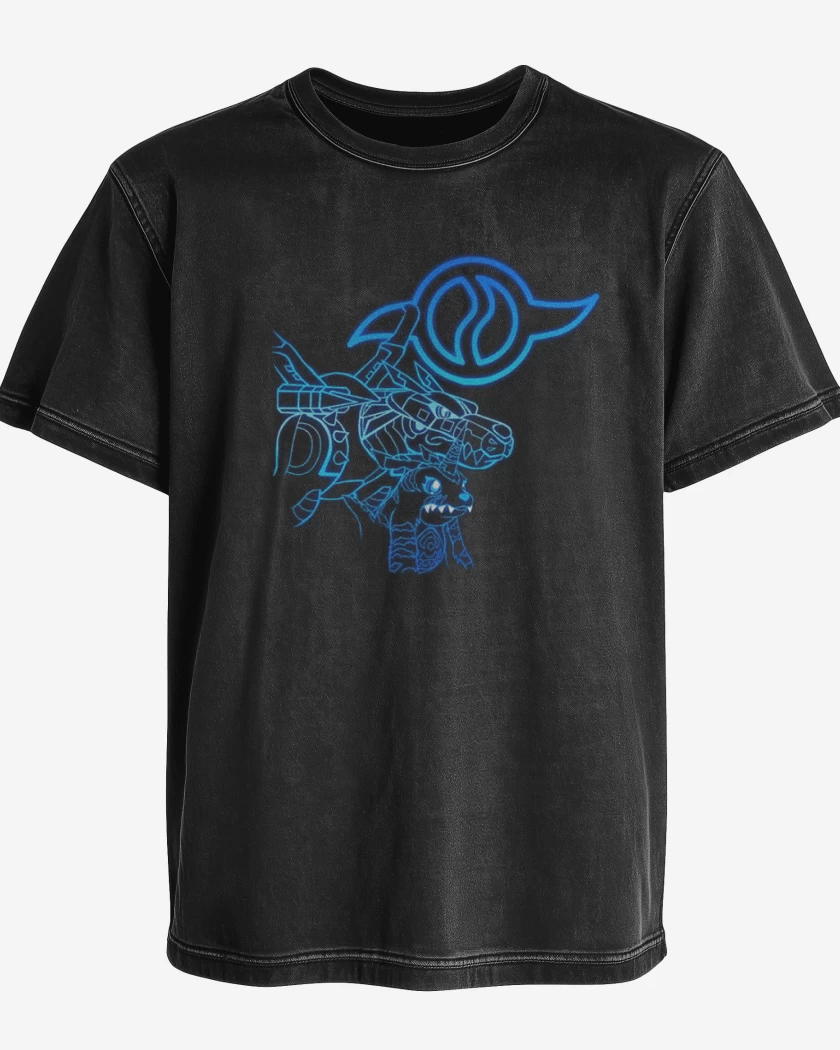 Polera desgastada Negro de gabumon 2